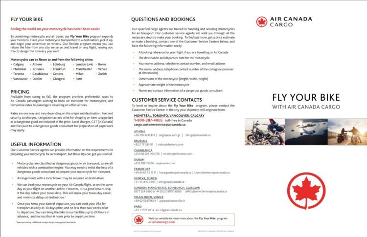 air canada bike cargo