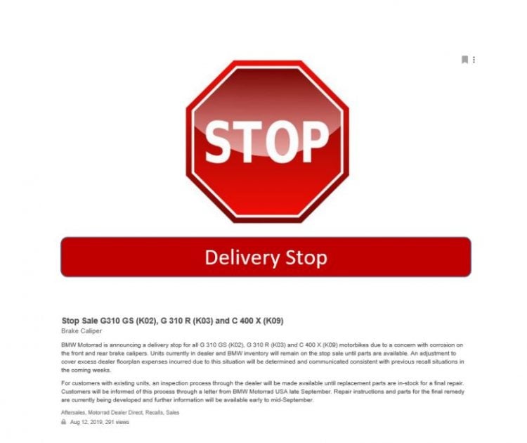 Manufacturer To Dealer Stop Sales Notice