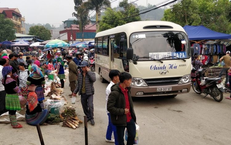 This is what it Death-by-Tourism looks like: It arrives in a Twinkie shaped Hyundai bus from Sapa. (Source: Lost Cartographer)