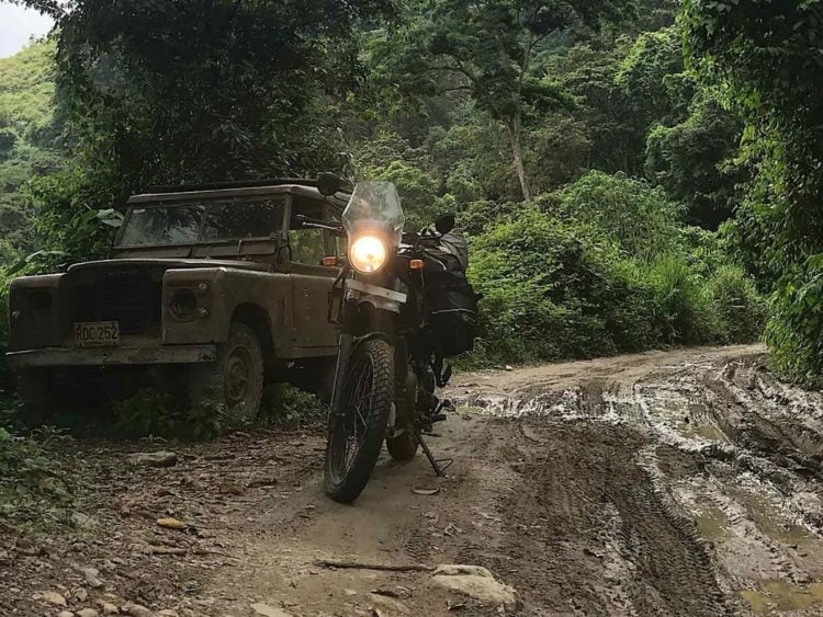 Muddy roads and roadside relics ascending the mountain beyond Minca toward El Dorado. -Janelle Kaz