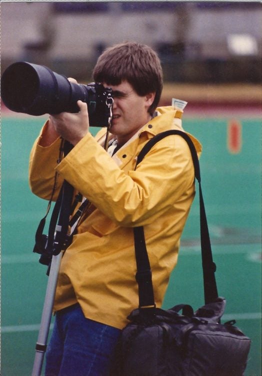 Brad at his first job out of college as a newspaper journalist.