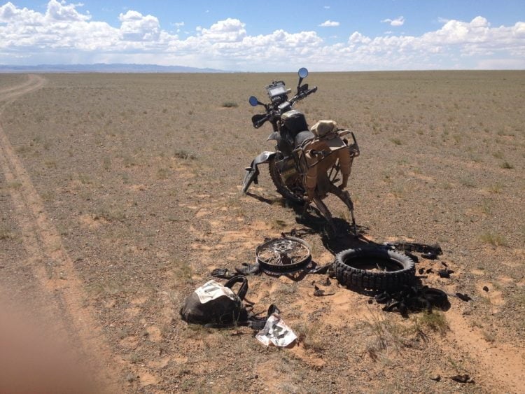 2014 – Rally Mongolia. I tired a Golden Tyre Mousse and it didn’t even make it 100km.