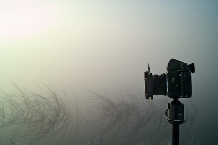 Tsiklonaut’s Pentax 67 in landscape mode.